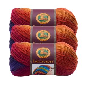 Lion Brand Landscapes 147yds Worsted Acrylic Yarn 3 Bundle