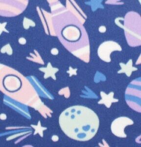 Pastel Rocketship Blizzard Fleece Fabric