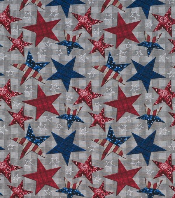 Pattern Americana Star Patriotic Cotton Fabric - Image 2