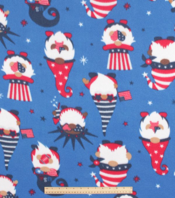 Patriotic Gnome Blizzard Prints Fleece Fabric - Image 2