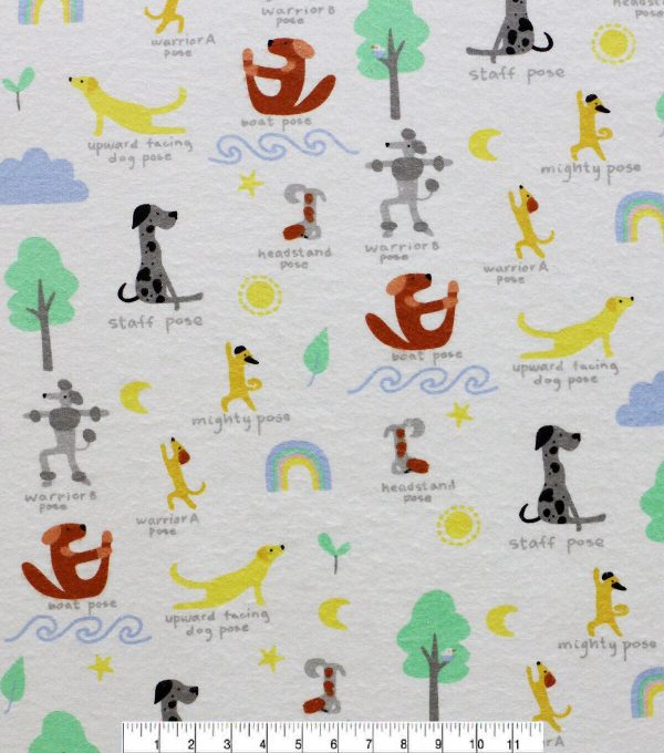 Dog Yoga Super Snuggle Flannel Fabric - Image 2