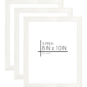 MCS White 8 10 Woodgrain Value Frames 3pk