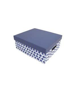 11 Blue Dots Rectangle Box With Cut Out Handles by Place   Time