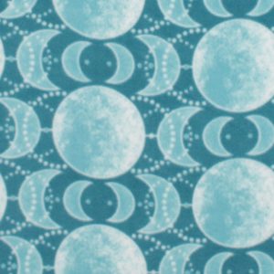 Teal Tonal Moon Phases Anti Pill Fleece Fabric