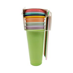 24oz Color Changing Tumbler Set With Lids   Straws 5pc by Happy