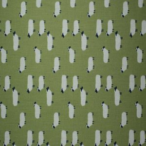 Barnyard Sheep on Green Cotton Fabric by Quilter s Showcase