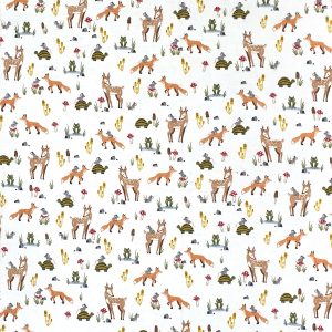 Happy Woodland Animals Super Snuggle Flannel Fabric
