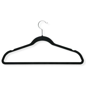 Honey Can Do 18 x 9.5 Black Velvet Non Slip Suit Hangers 20pk