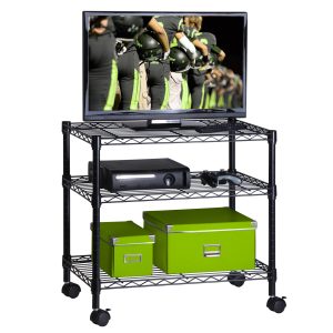 Honey Can Do 26 Black 3 Tier Rolling Media Cart