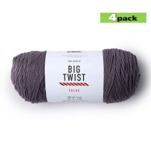 4pk Solid Gray Medium Weight Acrylic 380yd Value Yarn by Big Twist