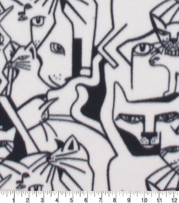 Mod Cat Blizzard Fleece Fabric - Image 3