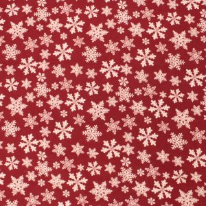 Snowflakes on Red Super Snuggle Christmas Flannel Fabric