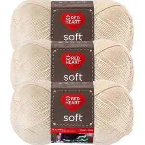 Red Heart Soft 513yds Worsted Acrylic Yarn 3 Bundle