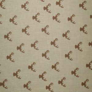 In the Wild Stag Heads on Brown Cotton Fabric by Quilter s Showcase