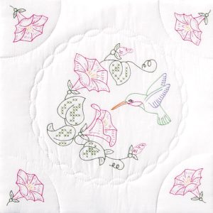 Jack Dempsey 18 Interlocking Hummingbird Stamped Quilt Blocks 6pk