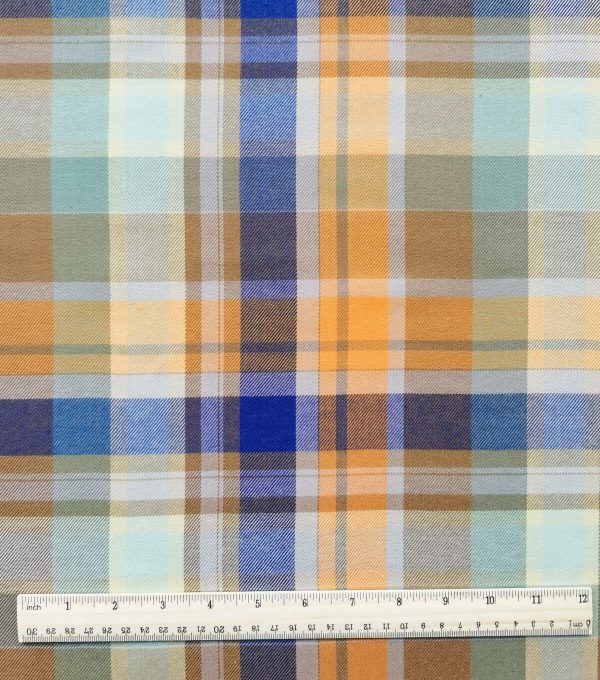 Fall Brushed Plaid Polyester Flannel Fabric - Image 2