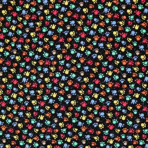 Paw Print Paint Splatter Super Snuggle Flannel Fabric