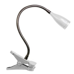 All The Rages White Flexible Gooseneck LED Clip Light Desk Lamp - 1