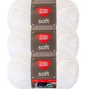 Red Heart Soft 513yds Worsted Acrylic Yarn 3 Bundle