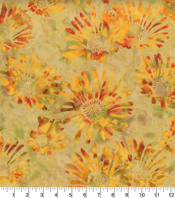 Yellow Sunflower Premium Print Cotton Fabric - Image 2