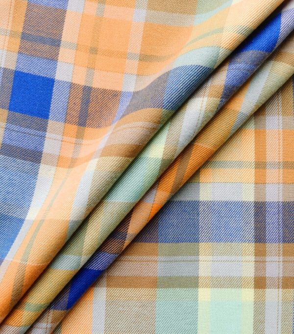 Fall Brushed Plaid Polyester Flannel Fabric - Image 3