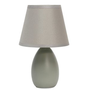 All The Rages Mini Egg Oval Ceramic Table Lamp, Gray