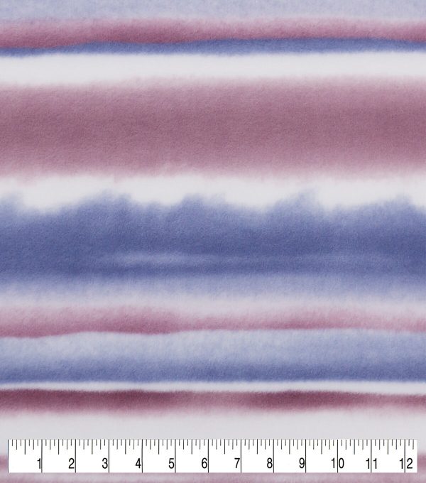 Purple Stripes Anti Pill Fleece Fabric - Image 3
