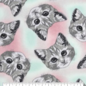 Kitten Faces Anti Pill Fleece Fabric