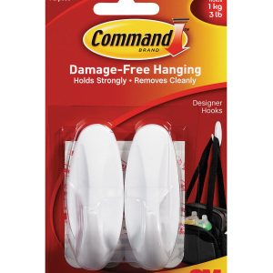 Command 6ct White Medium Hooks   Adhesive Strips - 1