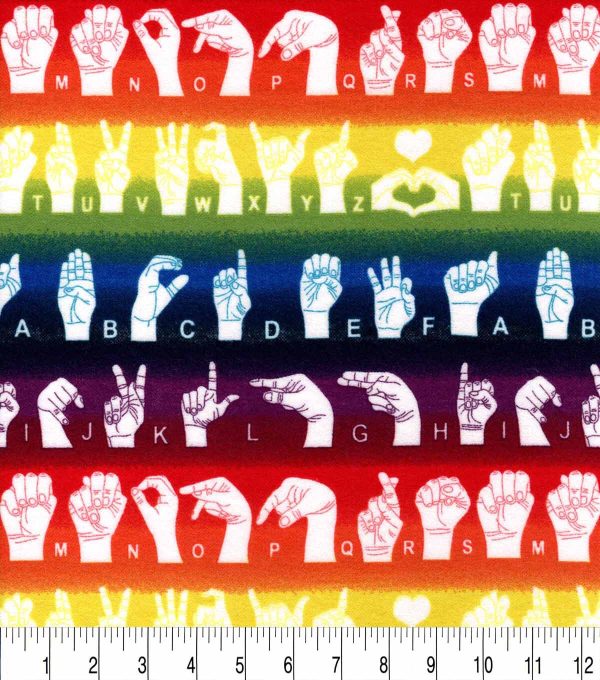 Sign Language Super Snuggle Flannel Fabric - Image 2