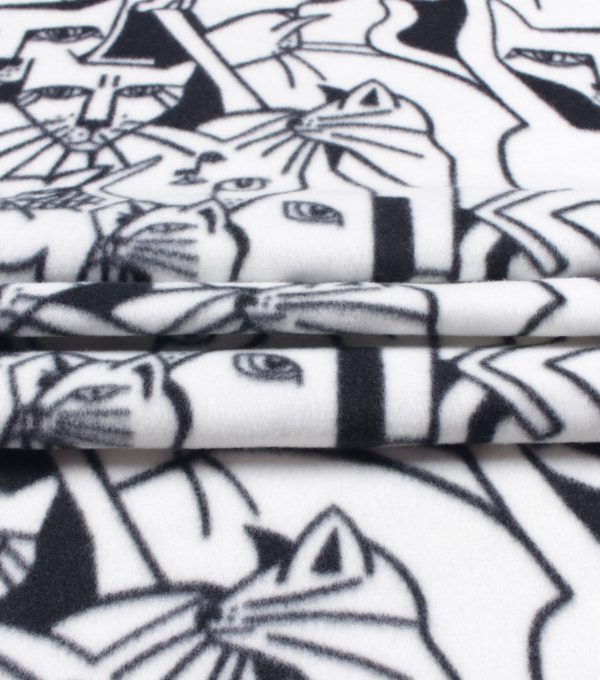 Mod Cat Blizzard Fleece Fabric - Image 2