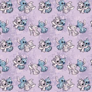 Lilo Stitch Angel Watercolor Cotton Fabric
