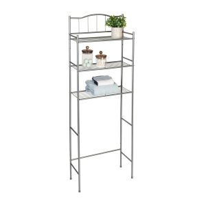 Honey Can Do 23 x 65 Satin Nickel 3 Tier Over The Toilet Space Saver