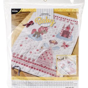 Bucilla 34 x 43 Fairytale Princess Crib Cover Stamped Cross Stitch Kit