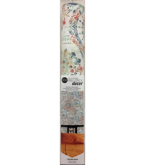 RoomMates Wallpaper Orange   Blue Bohemian - Image 8