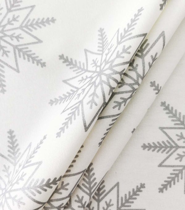 Silver Snowflakes Christmas Foil Flannel Fabric - Image 3