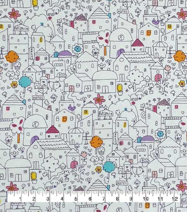 Cute Houses Super Snuggle Flannel Fabric - Image 2