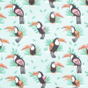 Green Toucan Blizzard Prints Fleece Fabric