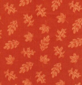 Orange Leaves Anti Pill Fleece Fabric