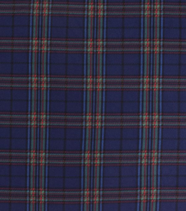 Navy Tartan Plaid Blizzard Fleece Fabric - Image 2
