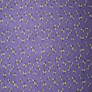 Bees   Swirls on Purple Cotton Fabric by Quilter s Showcase