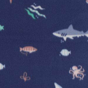 Sea Animals Blizzard Prints Fleece Fabric