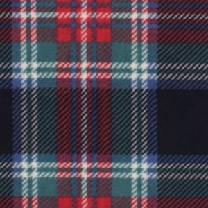 Navy   Red Tartan Plaid Anti Pill Fleece Fabric