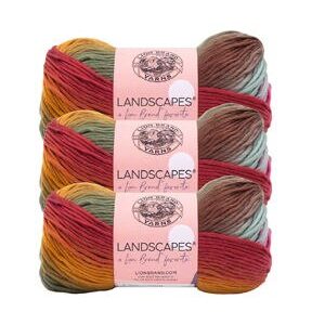 Lion Brand Landscapes 147yds Worsted Acrylic Yarn 3 Bundle - Desert Spring