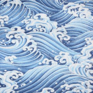 Blue Waves Quilt Metallic Cotton Fabric by Keepsake Calico