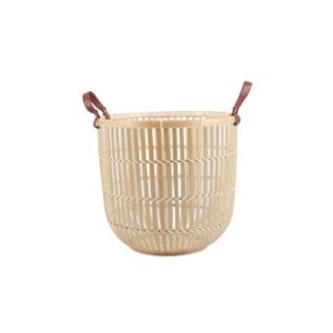 14 Natural Bamboo Basket With Handles by Place   Time