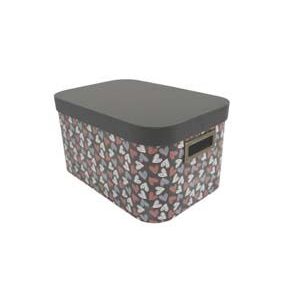 14 Brown Hearts Oval Box With Cut Out Handles by Place   Time