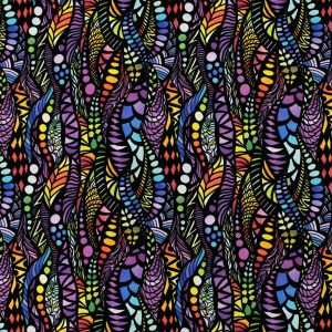 Bright Zentangle Quilt Cotton Fabric by Keepsake Calico