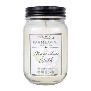 12oz Magnolia Walk Scented Mason Jar Candle by Hudson 43