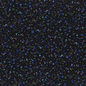 Hi Fashion Dots on Black Premium Metallic Cotton Fabric